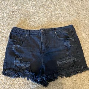 Mossimo High Rise Distressed Shorts Size 14
